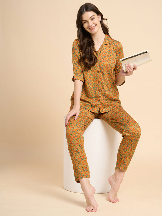 Radiant Night - Silky Lounge Night Suit