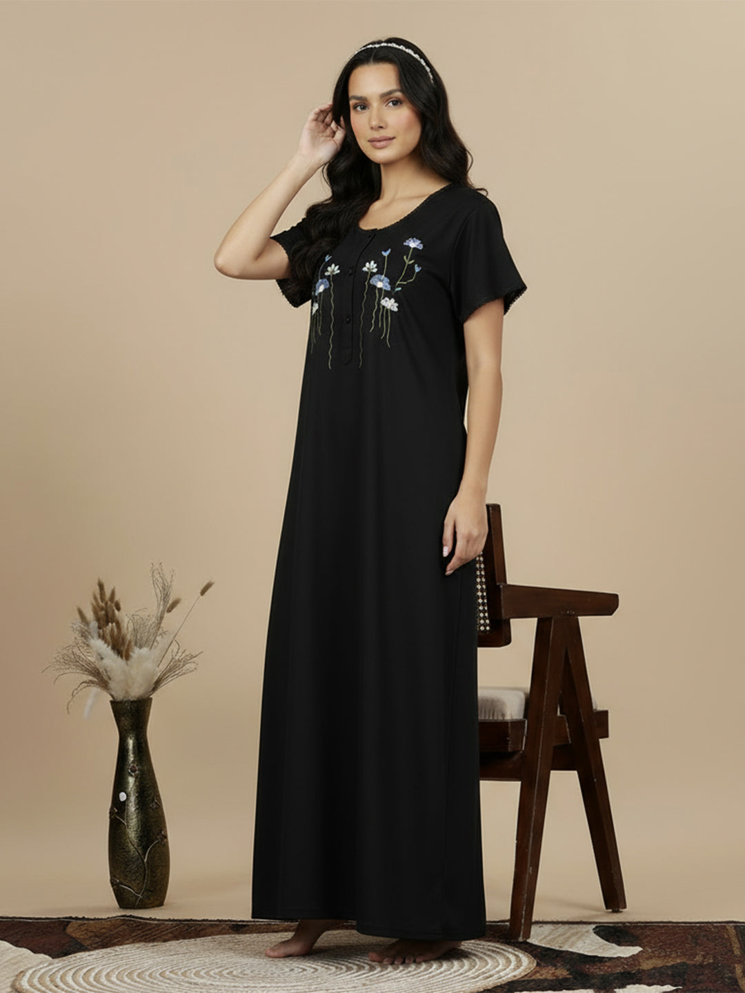 Alpine - Elegant Maxi Nightdress .