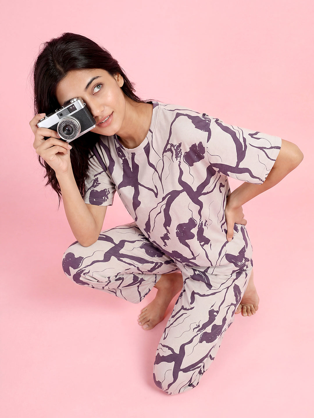 Velvet Night - Cotton Lounge Night Suit