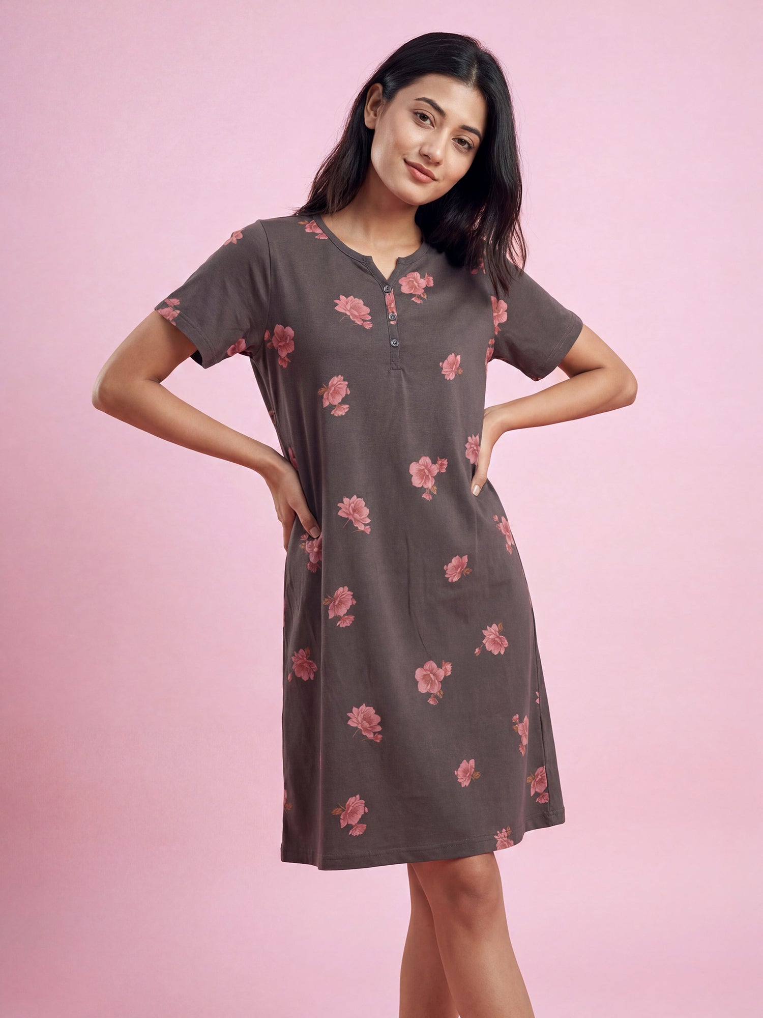 Rose Mist – Cotton Short Nighty