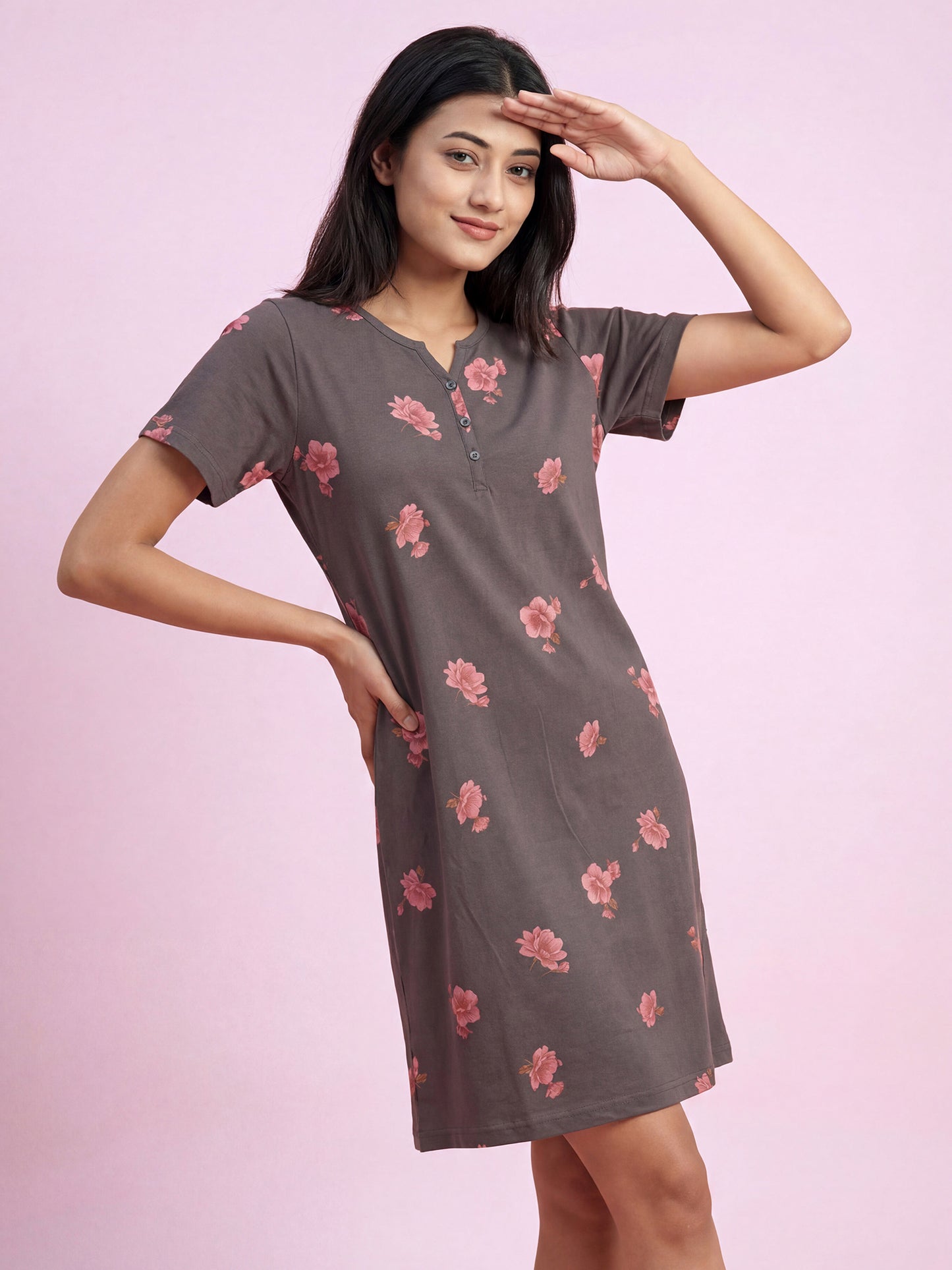 Rose Mist – Cotton Short Nighty
