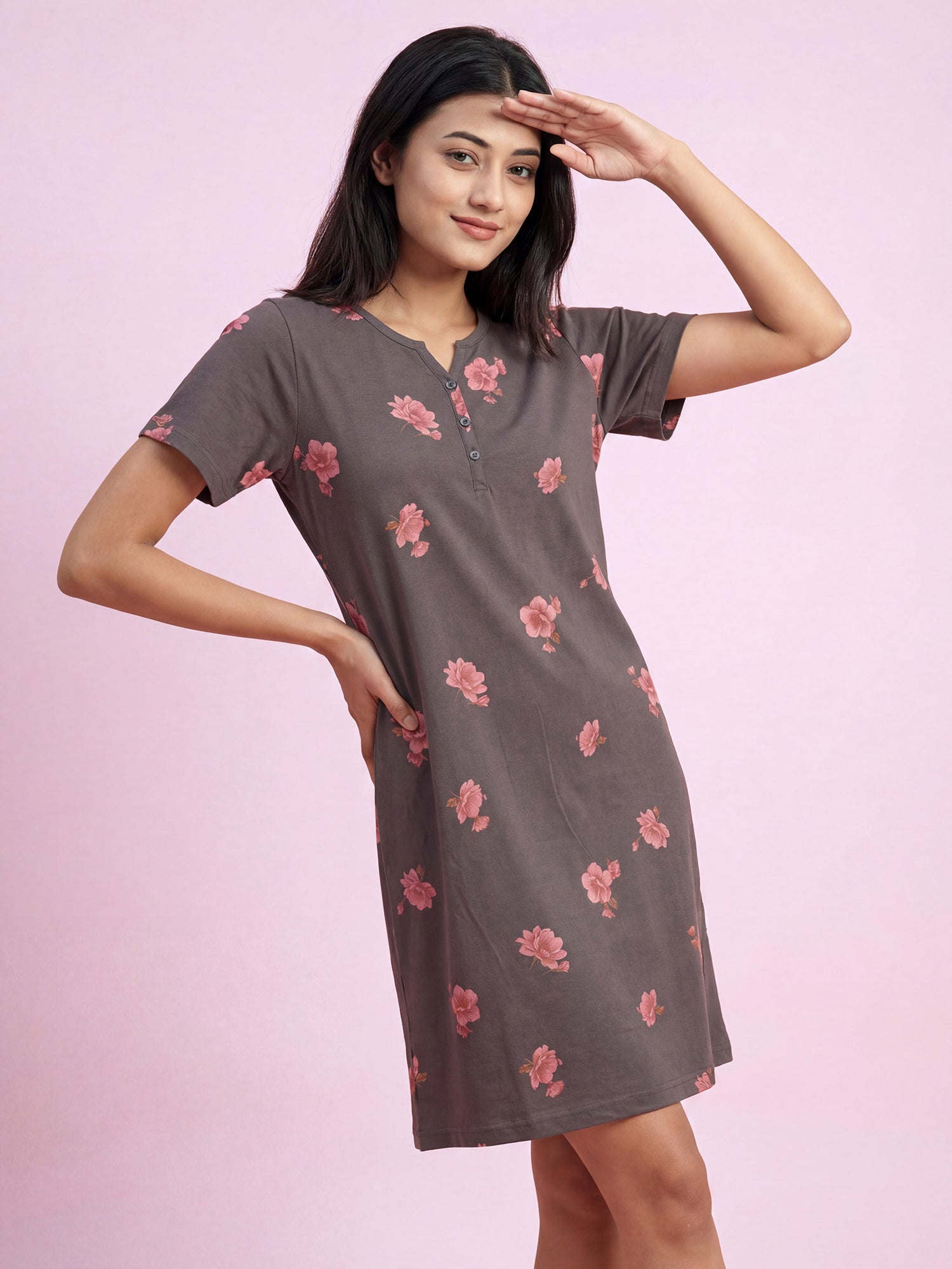 Rose Mist – Cotton Short Nighty