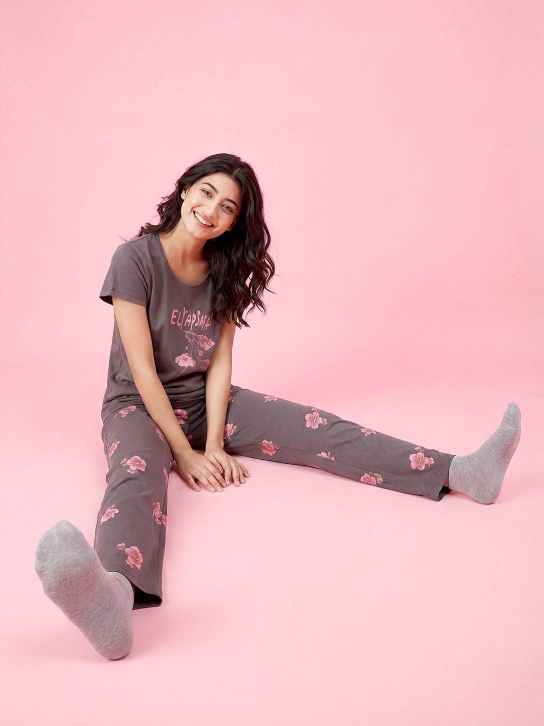 Cherry Mist - Cotton Lounge Night Suit