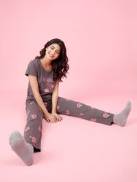 Cherry Mist - Cotton Lounge Night Suit