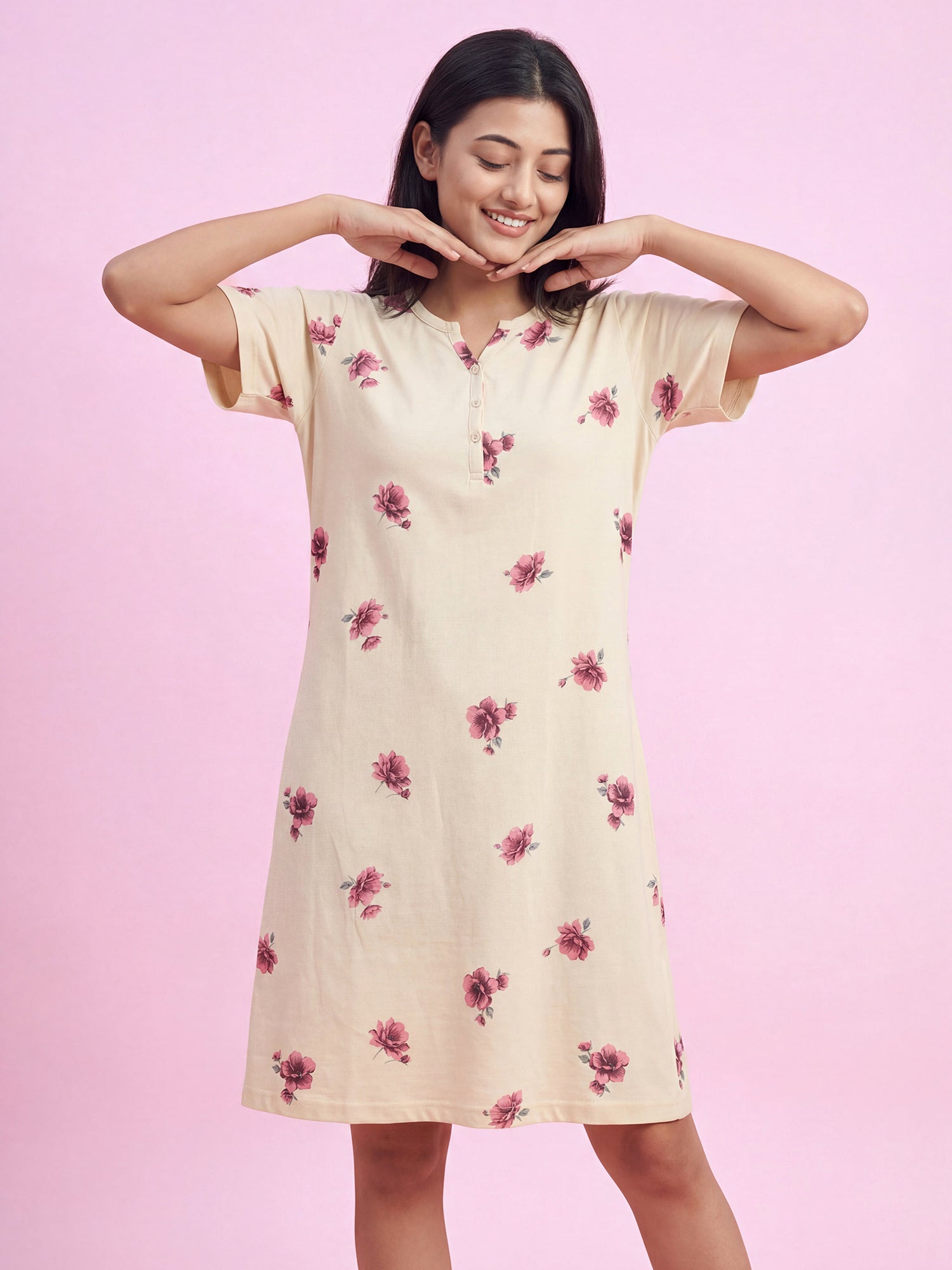 Rose Mist – Cotton Short Nighty