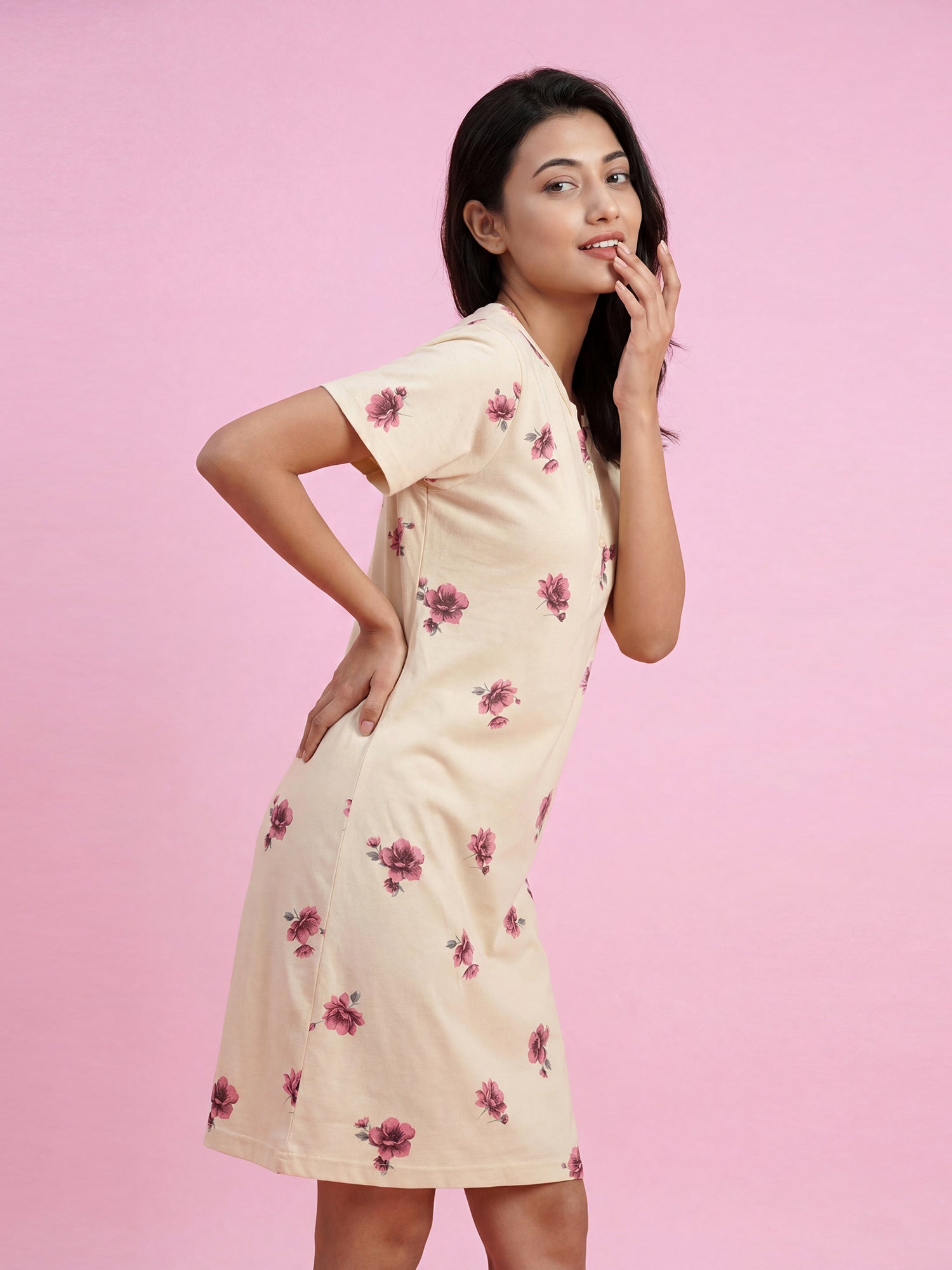 Rose Mist – Cotton Short Nighty