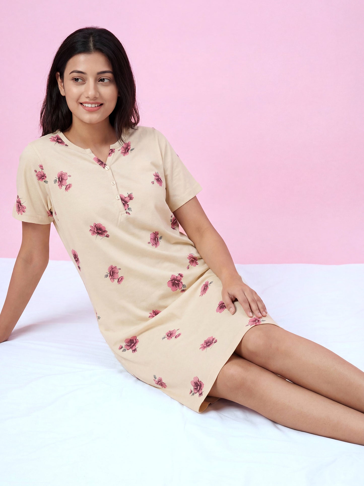 Rose Mist – Cotton Short Nighty