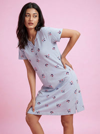 Lavender Leaf – Cotton Short Nighty