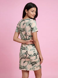 Sage Swirl – Cotton Short Nighty