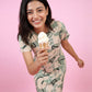 Sage Swirl – Cotton Short Nighty
