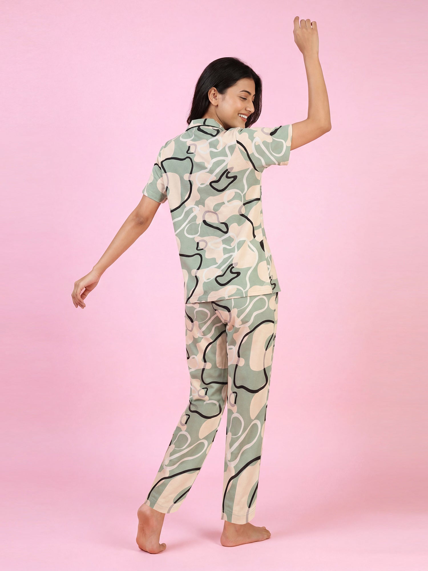 Lavender Drift – Cotton Lounge Night Suit