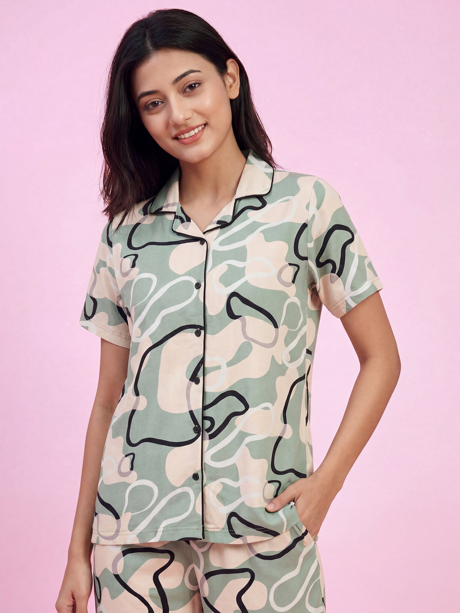 Lavender Drift – Cotton Lounge Night Suit
