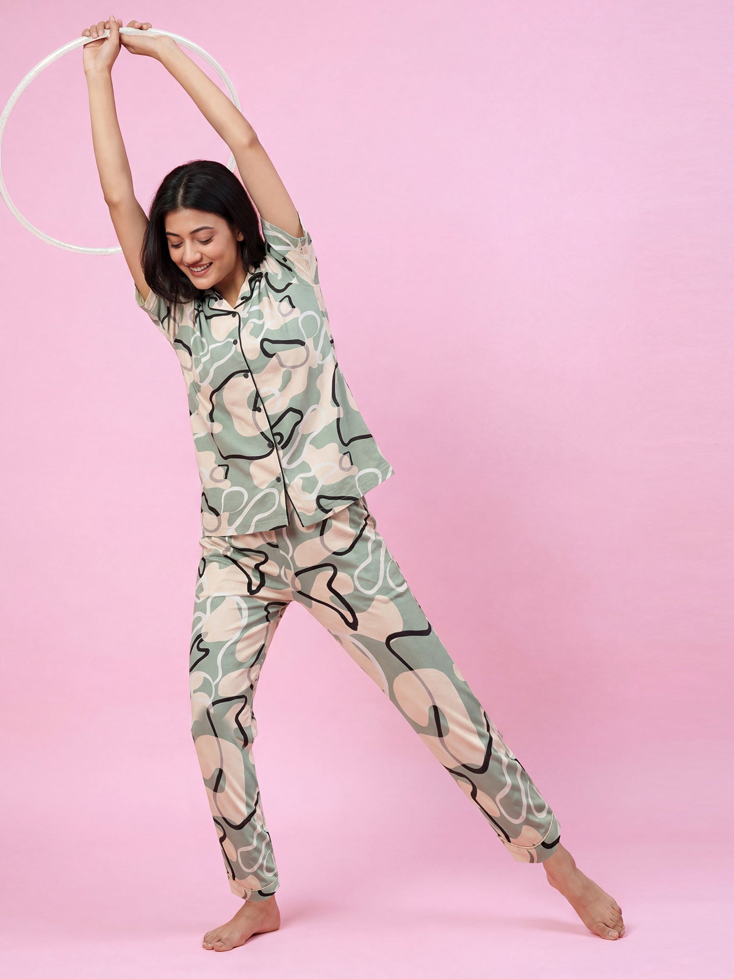 Lavender Drift – Cotton Lounge Night Suit