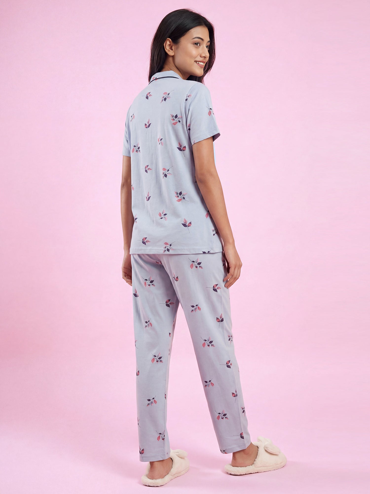 Pink Peony - Cotton Lounge Night Suit