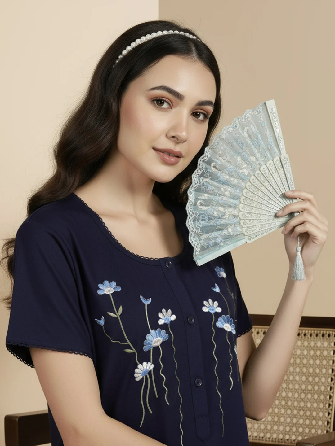 Alpine - Elegant Maxi Nightdress .