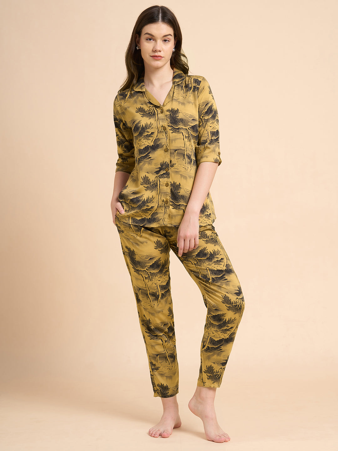 Mellow Yellow -  Silky Lounge Night Suit