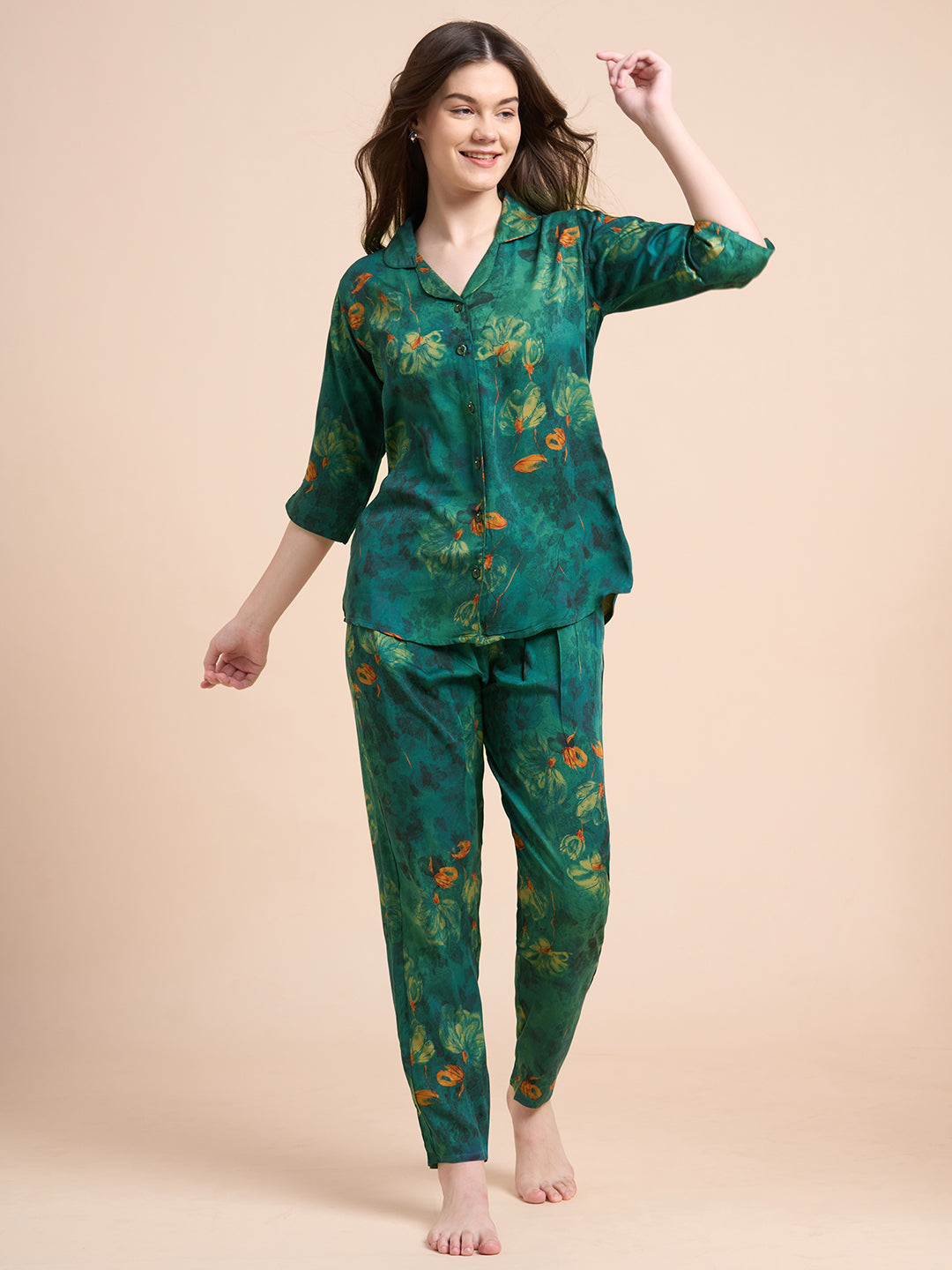 Gardenia - Silky Lounge Night Suit