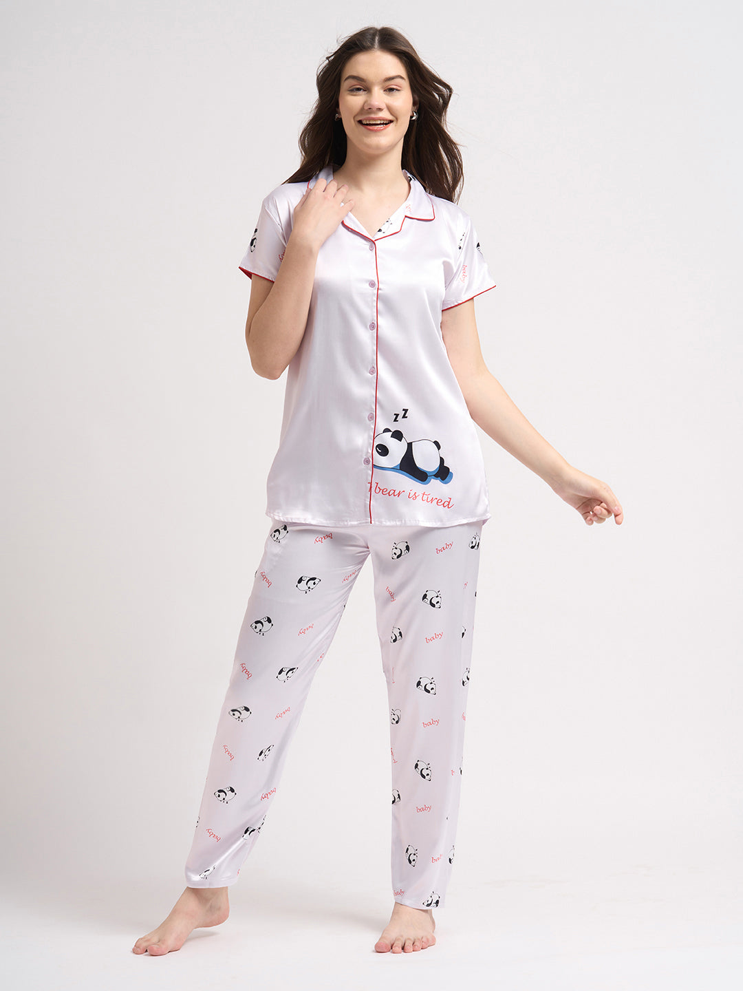 Bear Is Tired - Silky Lounge Night Suit