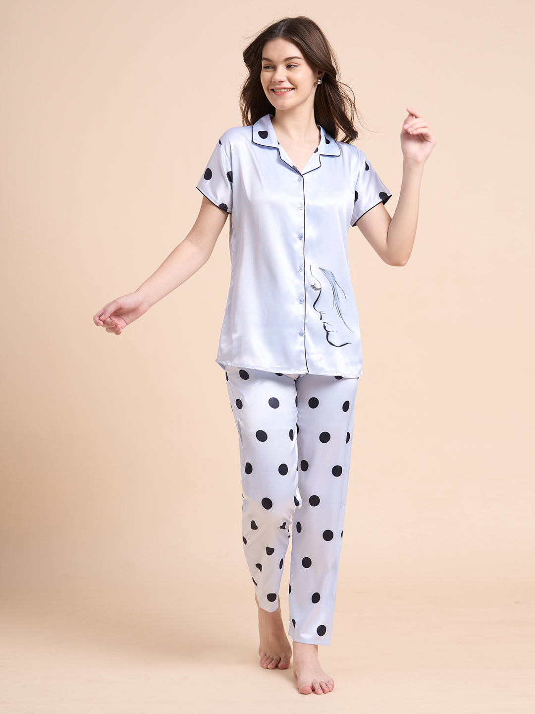 Bear Is Tired - Silky Lounge Night Suit