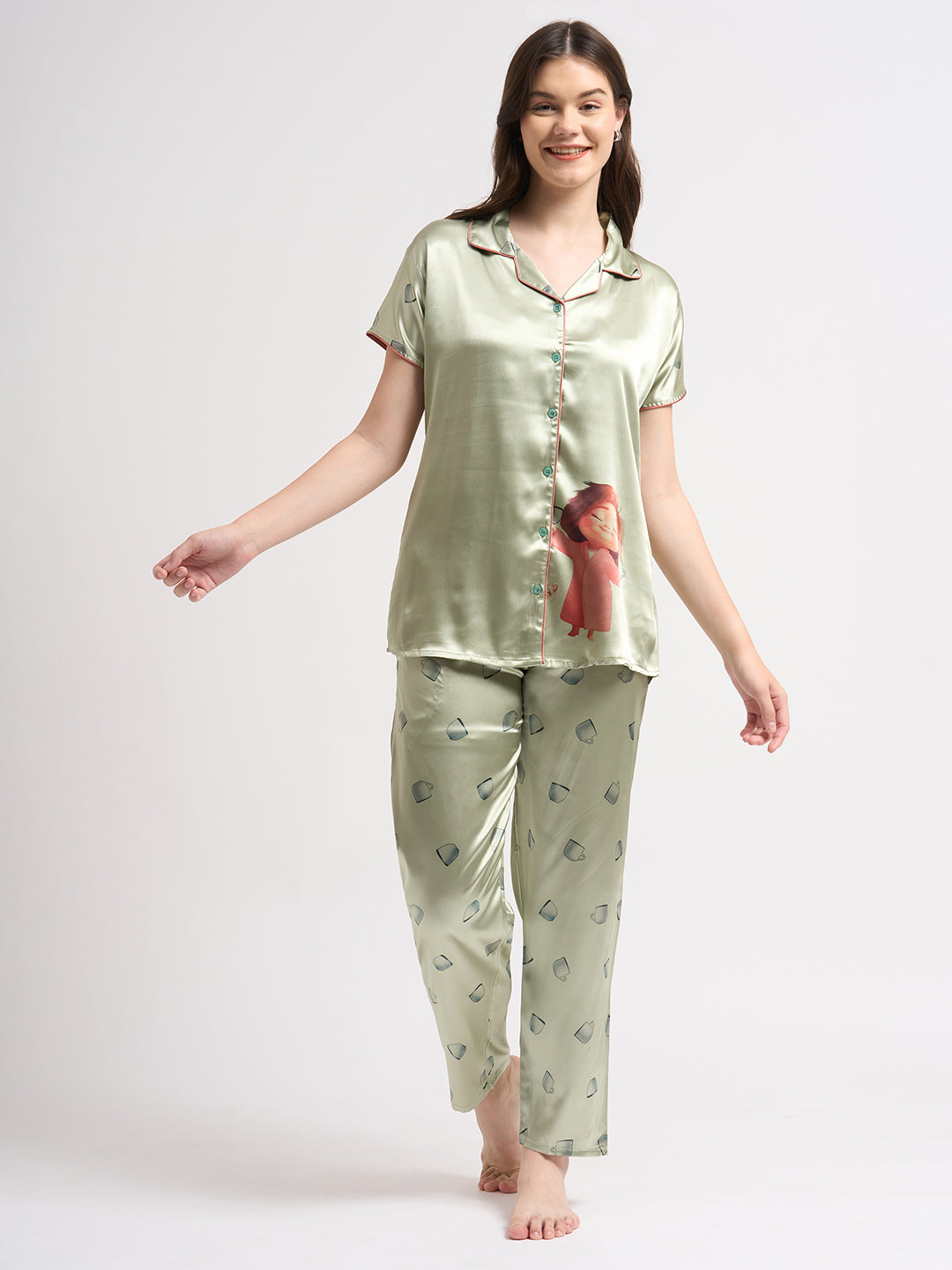 Morning Brew - Silky Lounge Night Suit