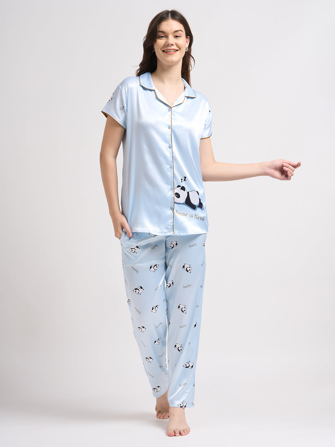 Little Panda Dreams - Silky Lounge Night Suit