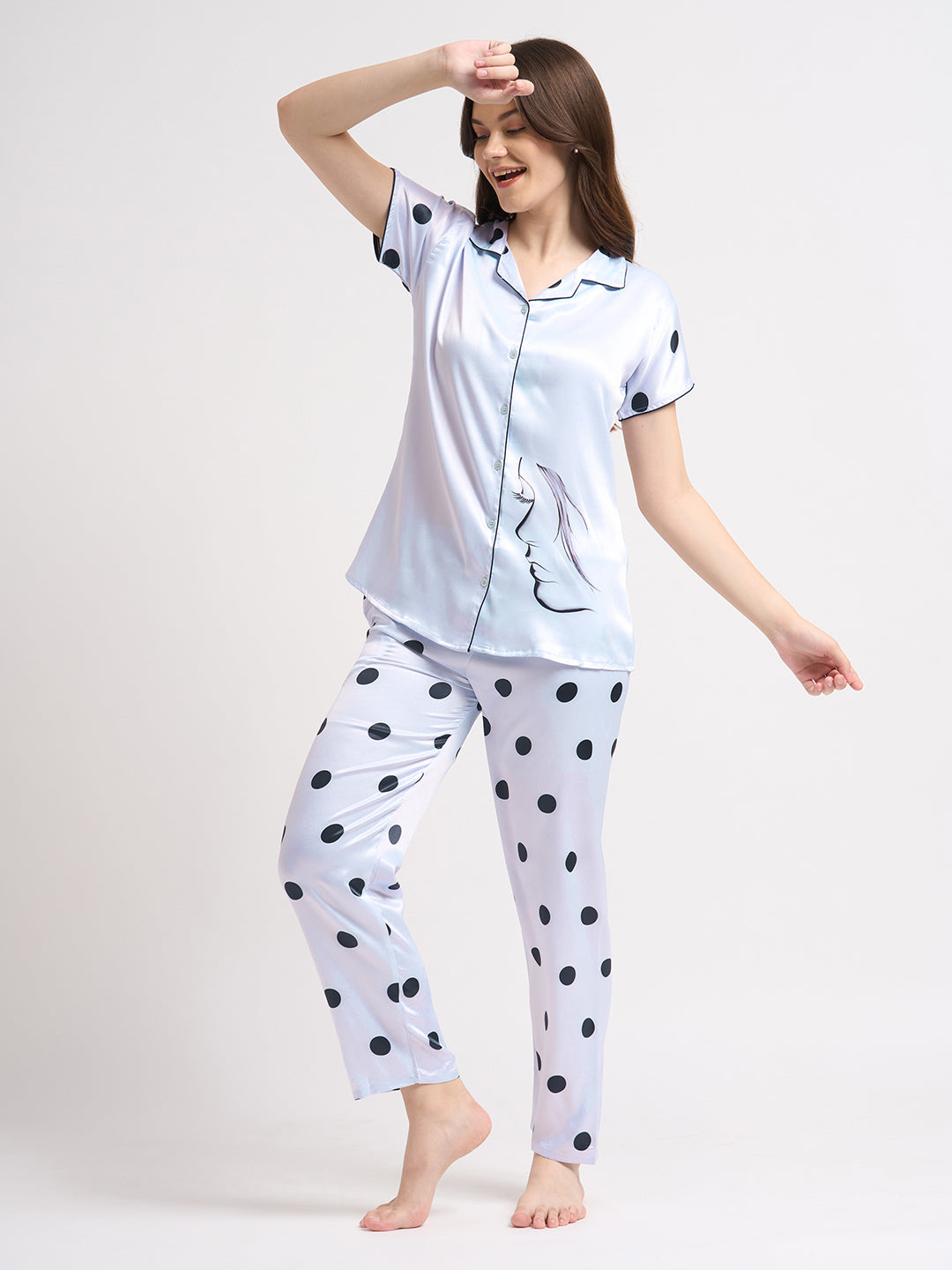 Bear Is Tired - Silky Lounge Night Suit