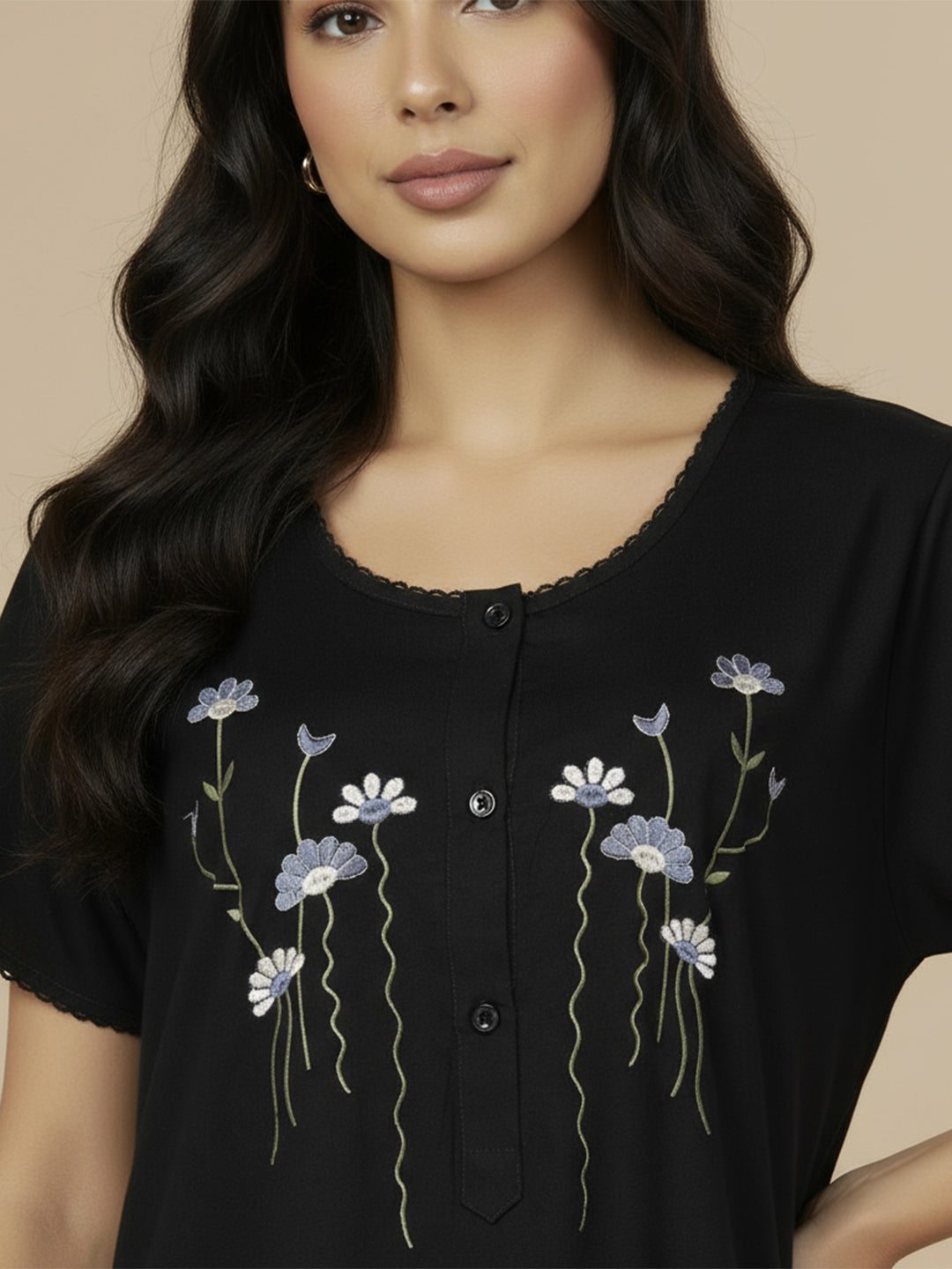 Alpine - Elegant Maxi Nightdress .