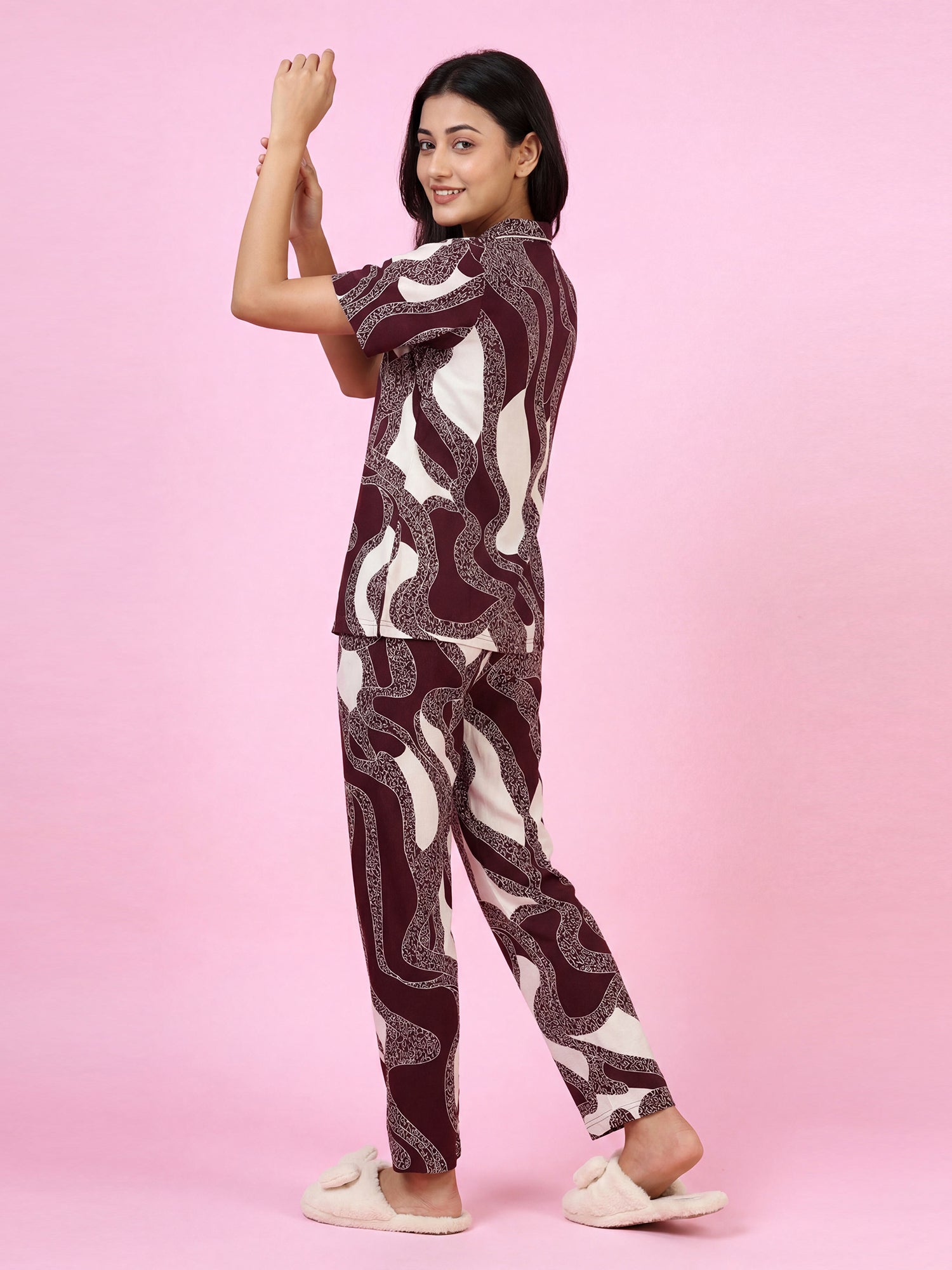 Midnight Wave -Cotton Lounge Night Suit