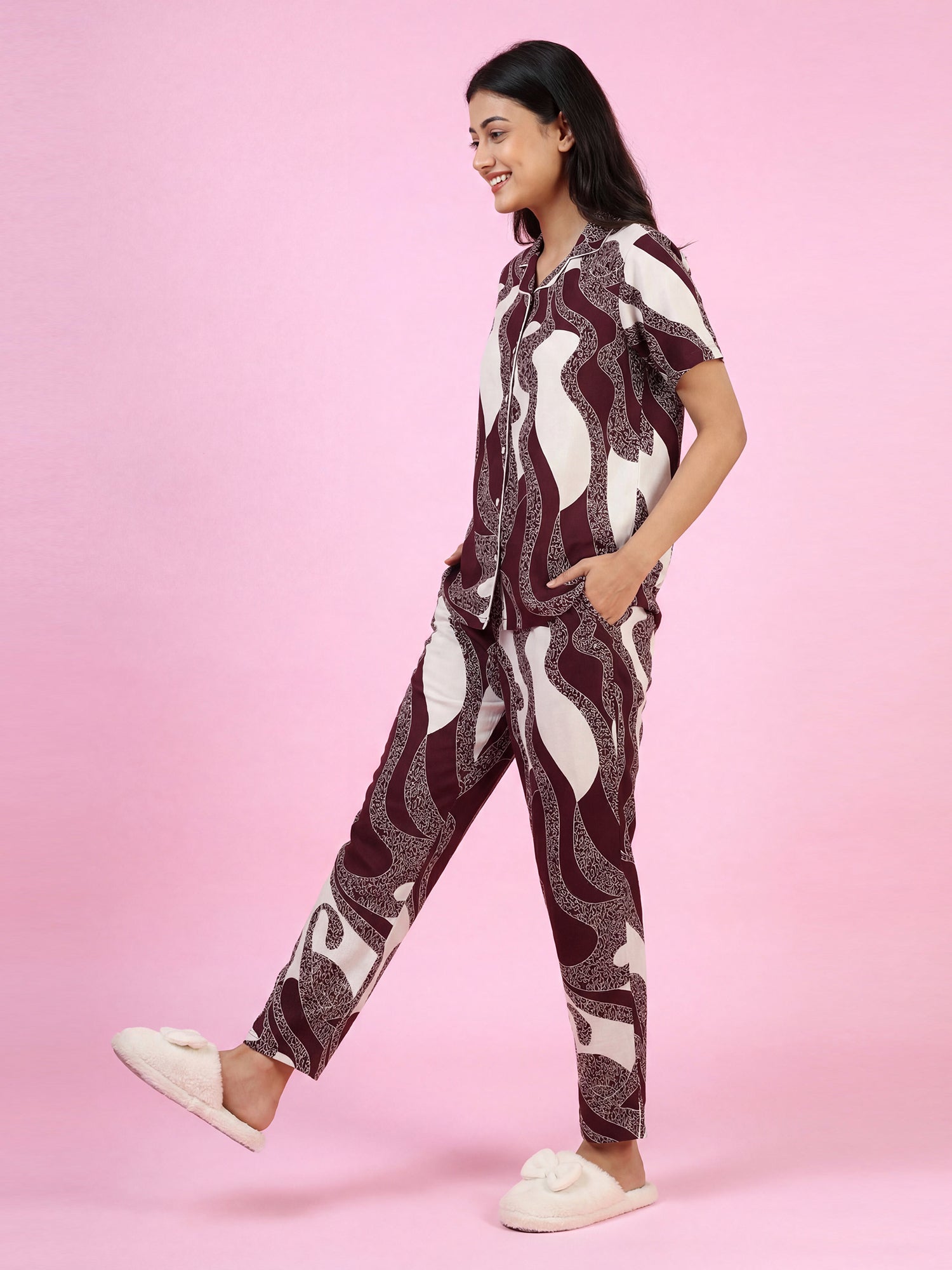 Midnight Wave -Cotton Lounge Night Suit