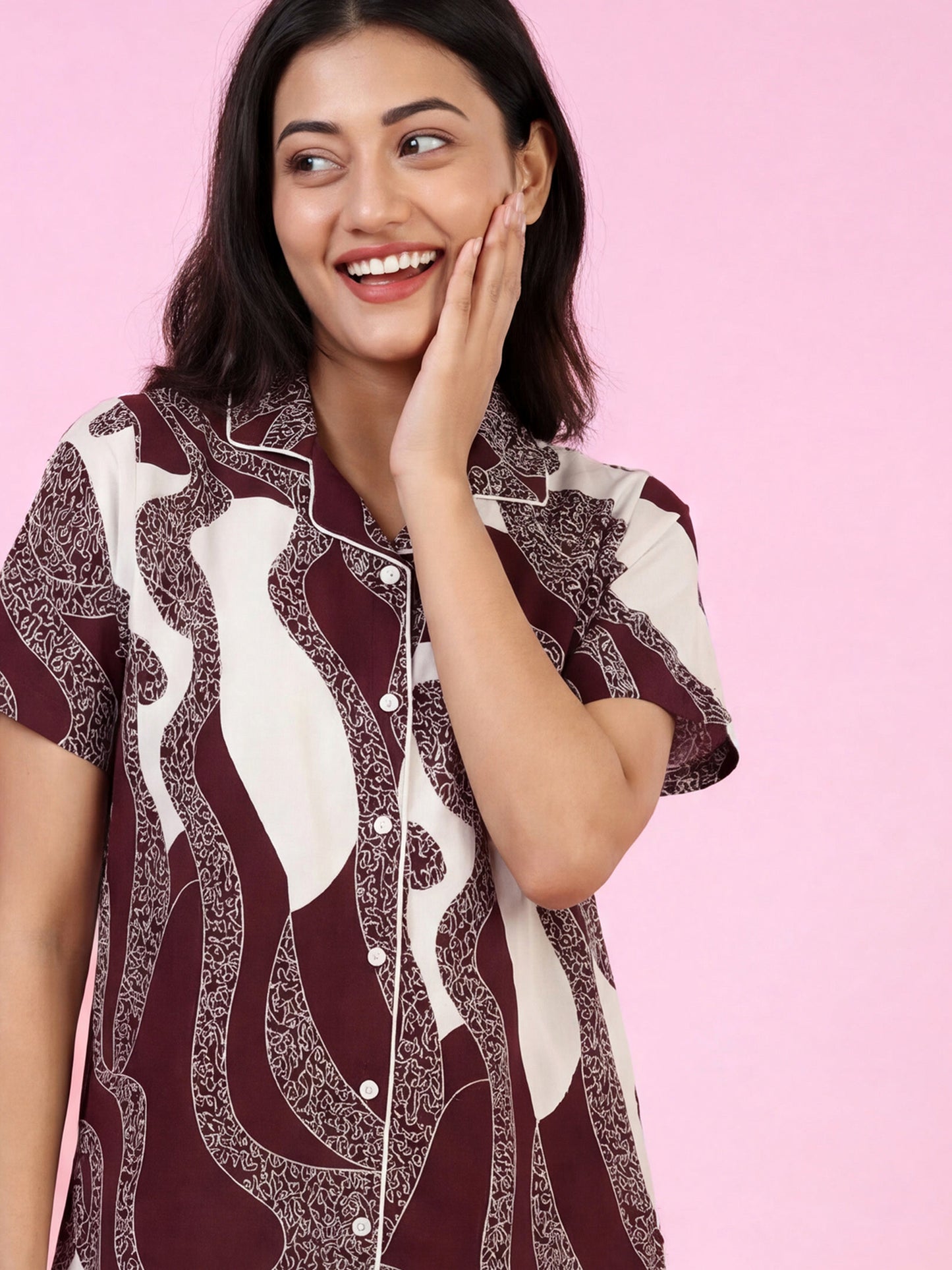 Midnight Wave -Cotton Lounge Night Suit