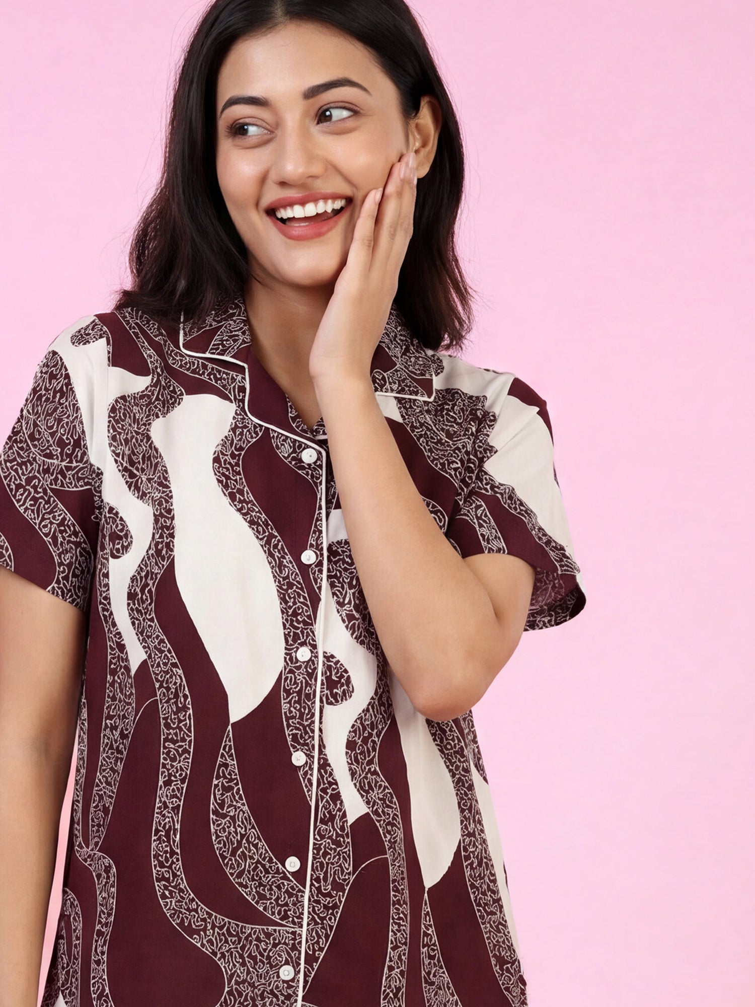 Midnight Wave -Cotton Lounge Night Suit