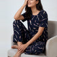 Moonlit Feather - Cotton Lounge Night Suit