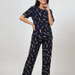 Moonlit Feather - Cotton Lounge Night Suit