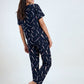 Moonlit Feather - Cotton Lounge Night Suit