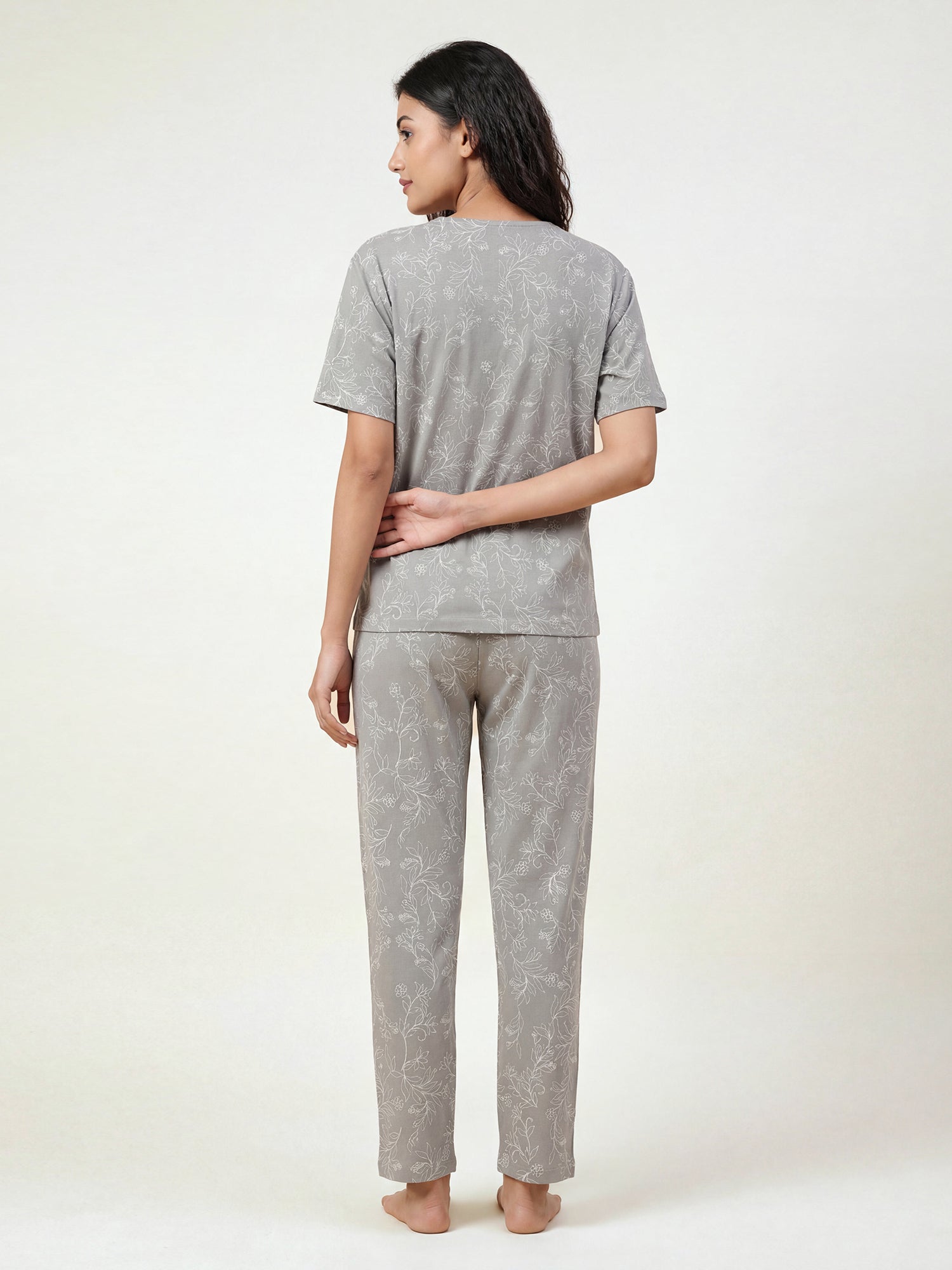 Rosé Bloom - Cotton Lounge Night Suit