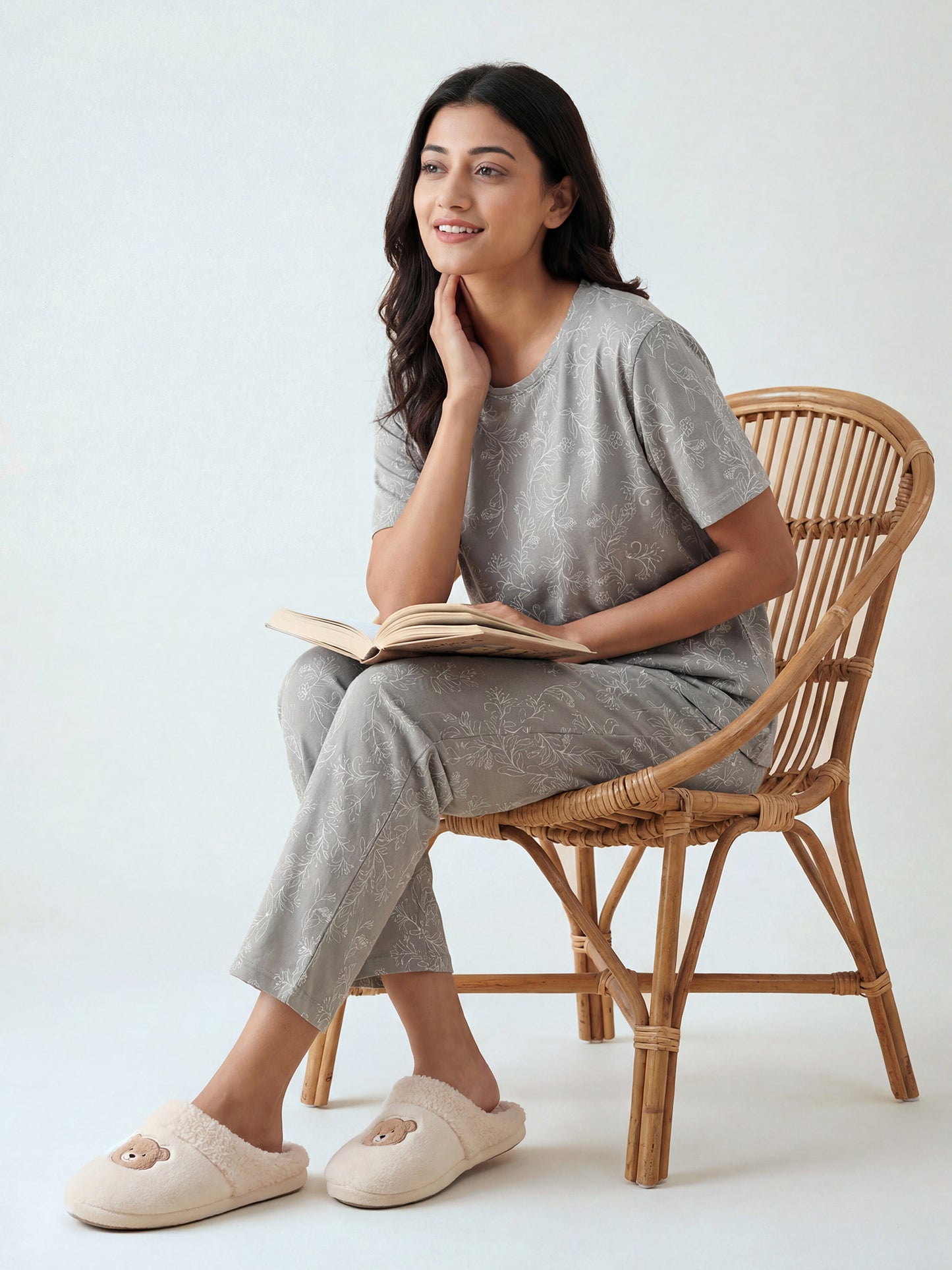 Rosé Bloom - Cotton Lounge Night Suit