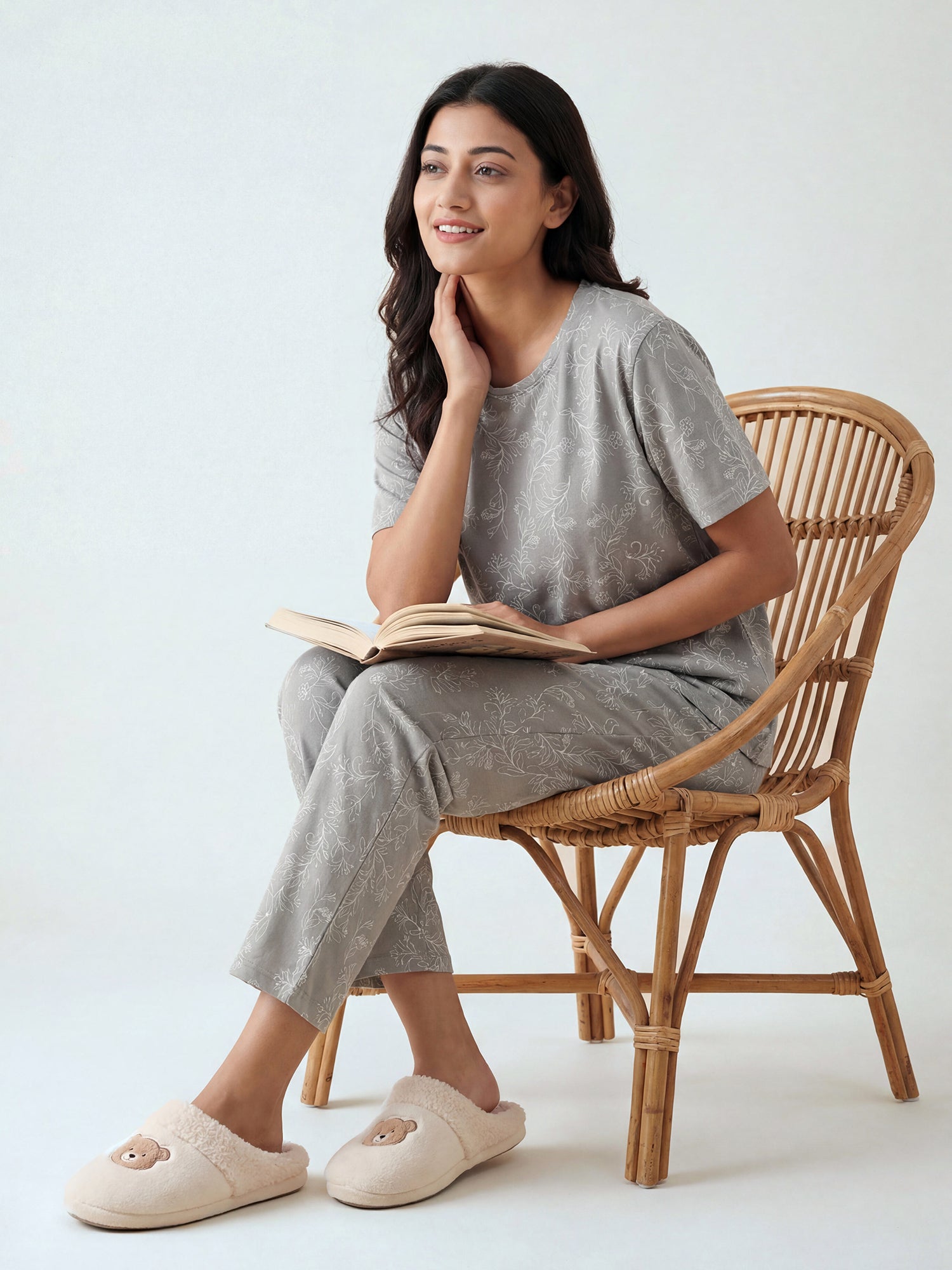 Rosé Bloom - Cotton Lounge Night Suit