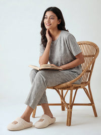 Rosé Bloom - Cotton Lounge Night Suit