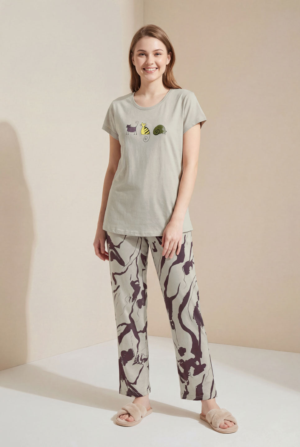 Lazy Animal - Cotton Lounge Night Suit