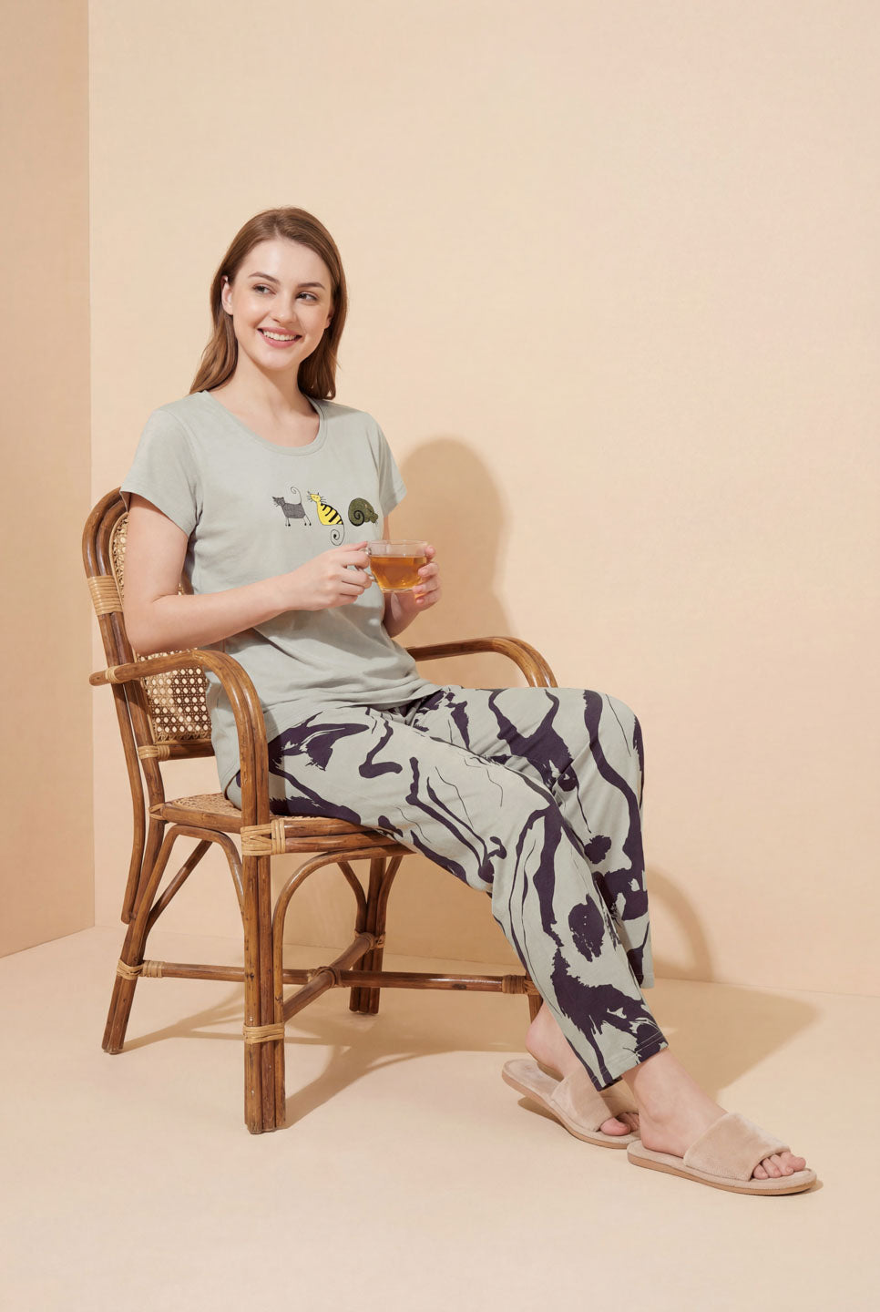 Lazy Animal - Cotton Lounge Night Suit