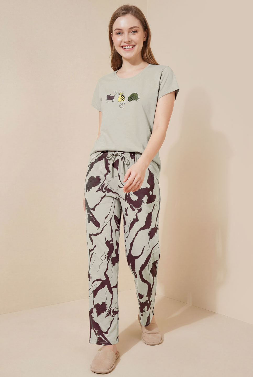 Lazy Animal - Cotton Lounge Night Suit