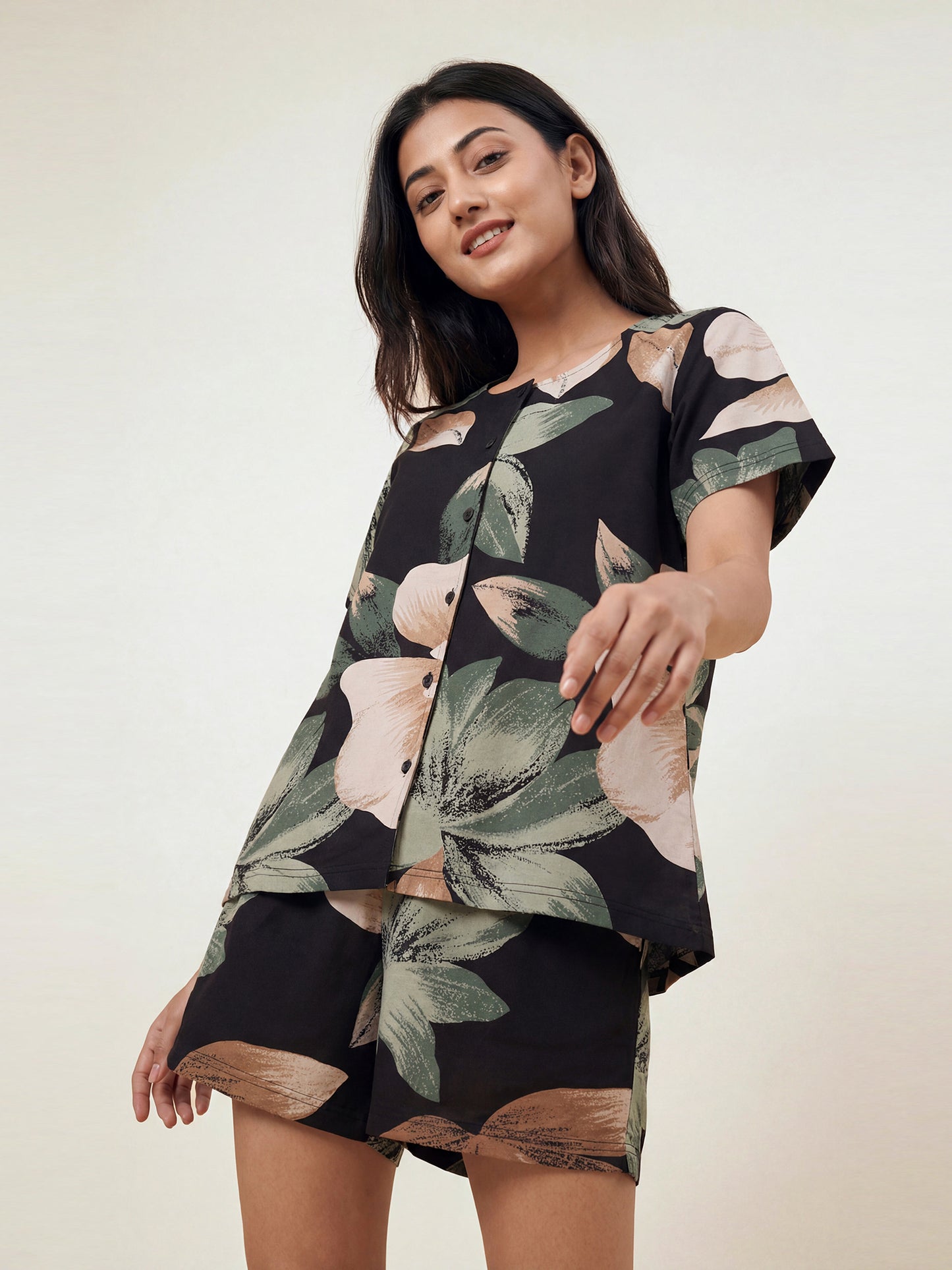 Tropical Dusk – Cotton Lounge Night Suit