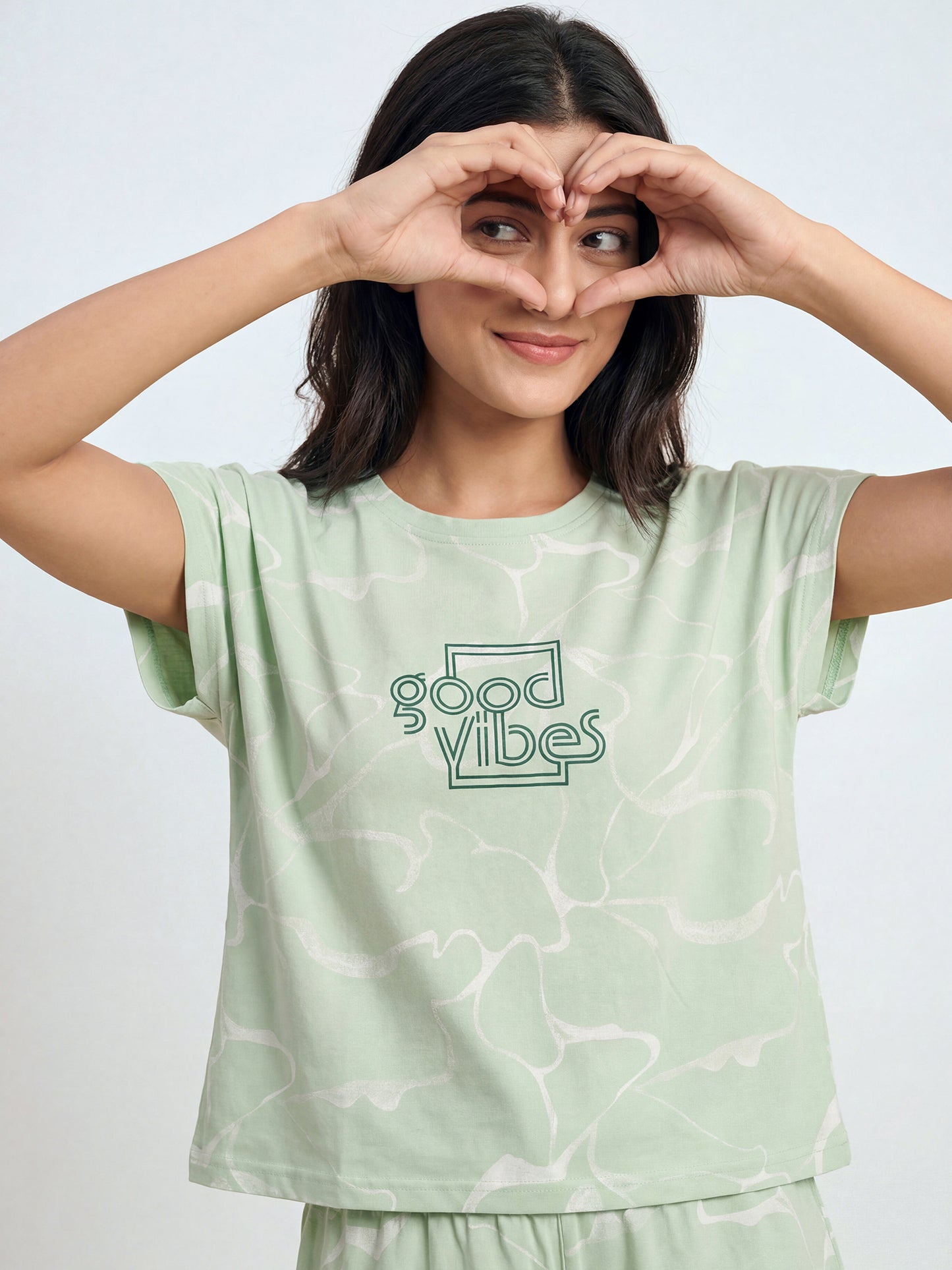 Good Vibes – Cotton Lounge Night Suit