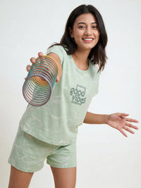 Good Vibes – Cotton Lounge Night Suit