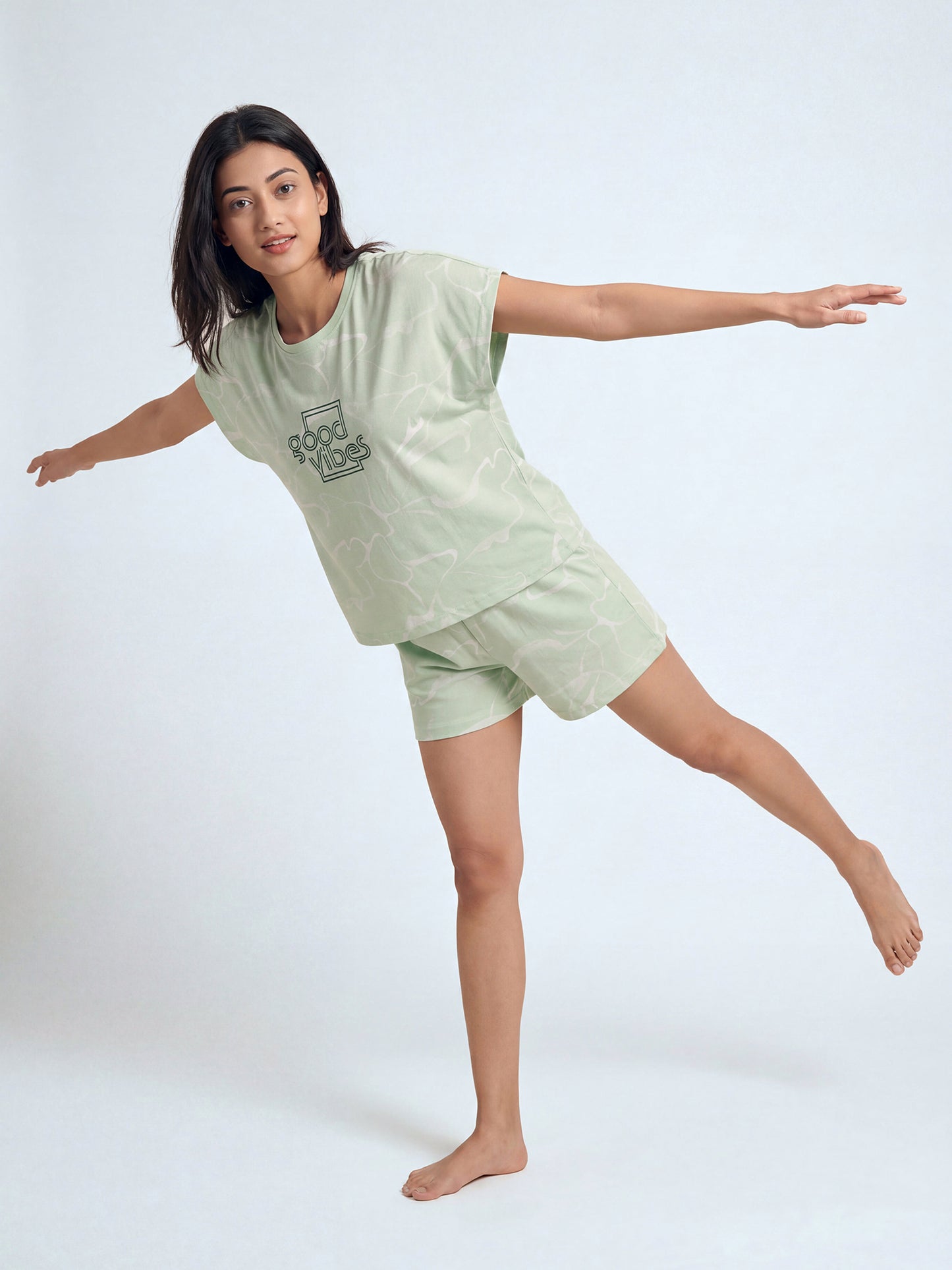 Good Vibes – Cotton Lounge Night Suit