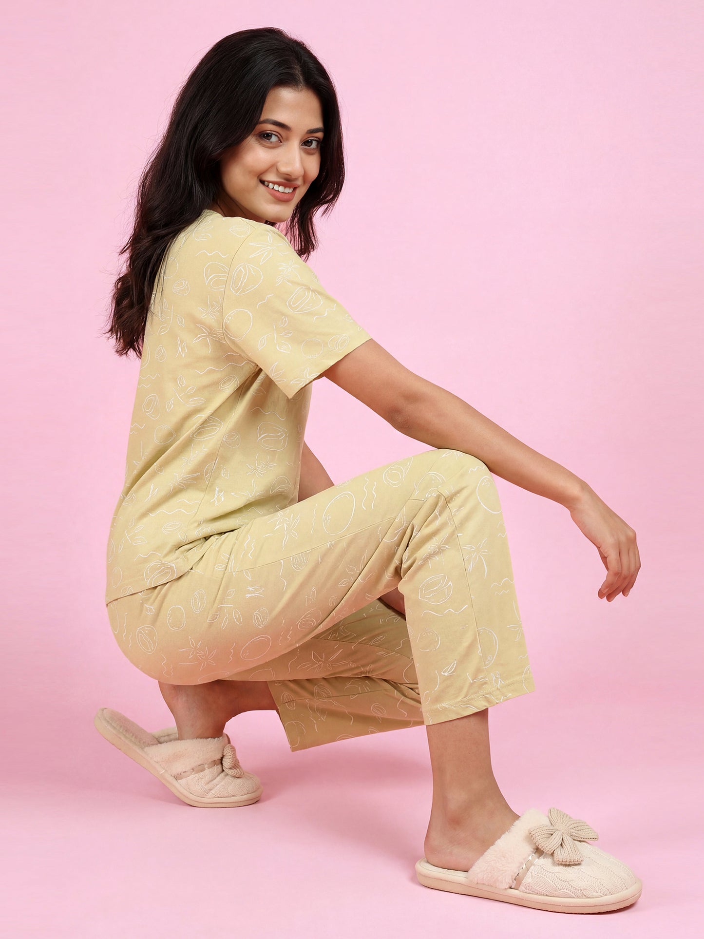 Citrus Whim - Cotton Lounge Night Suit