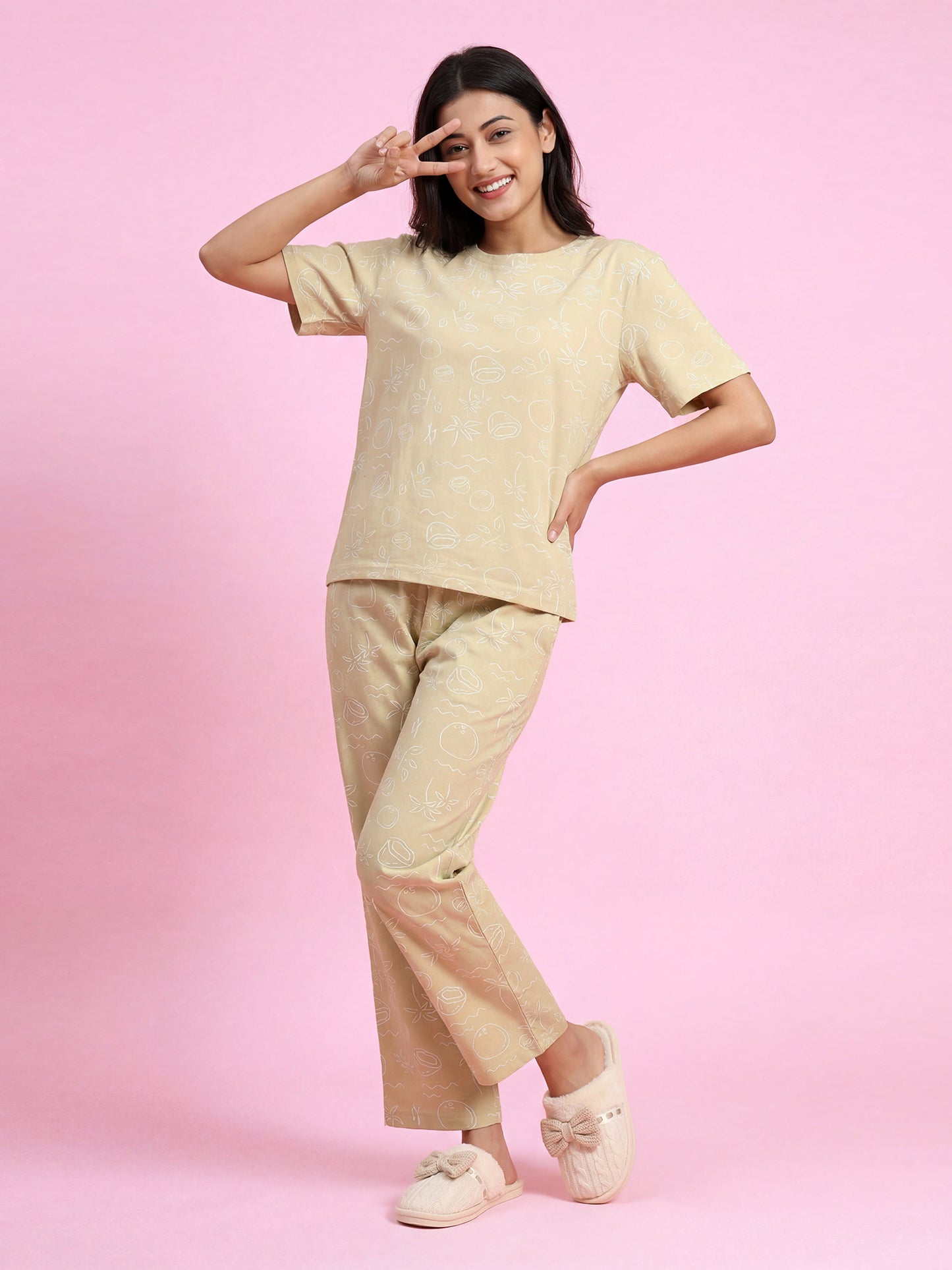 Citrus Whim - Cotton Lounge Night Suit