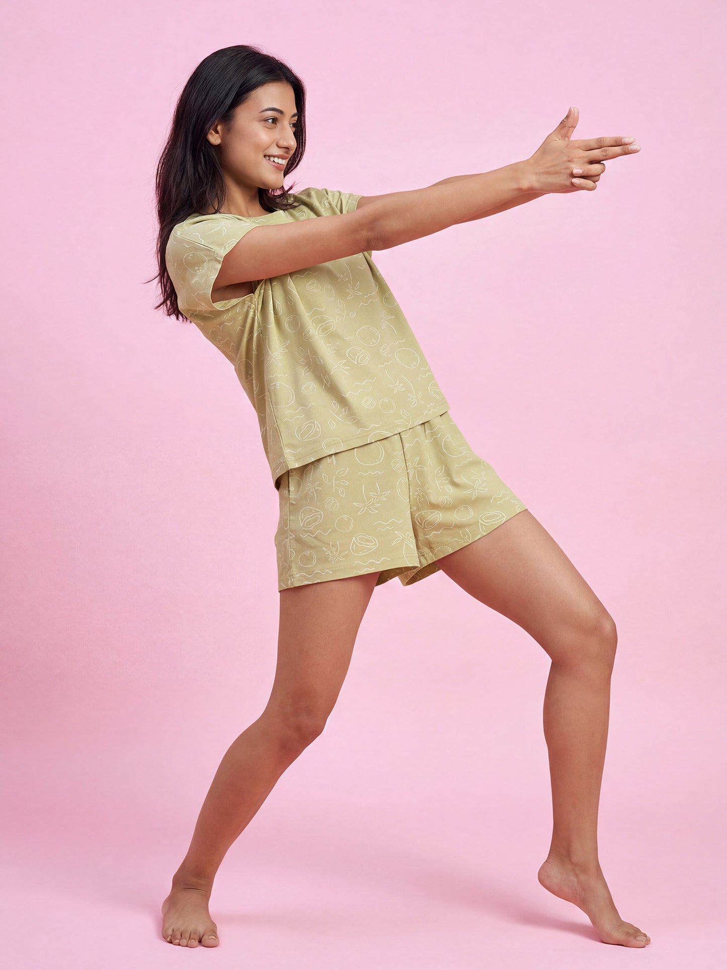 Olive Muse – Cotton Lounge Night Suit