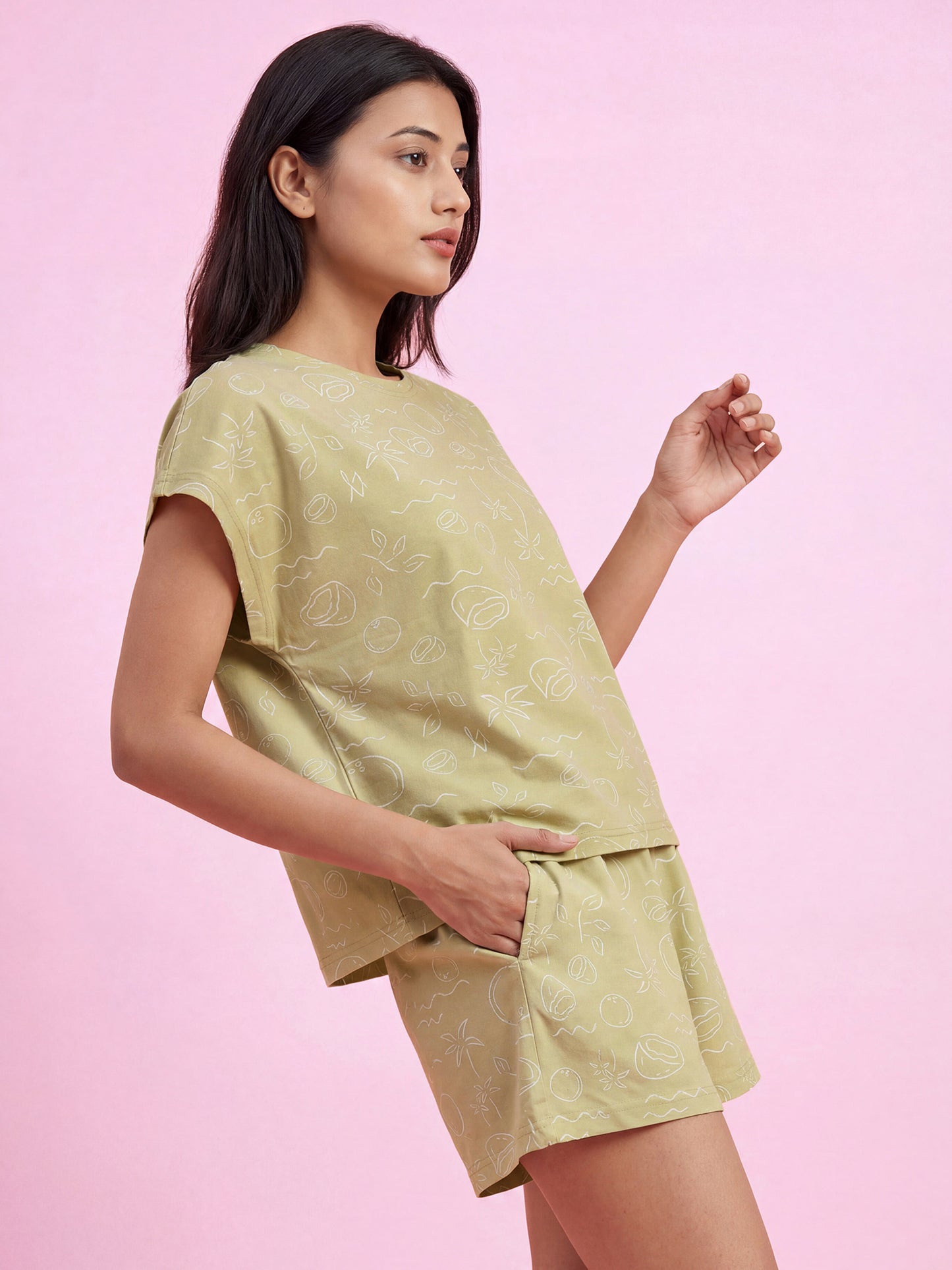 Olive Muse – Cotton Lounge Night Suit