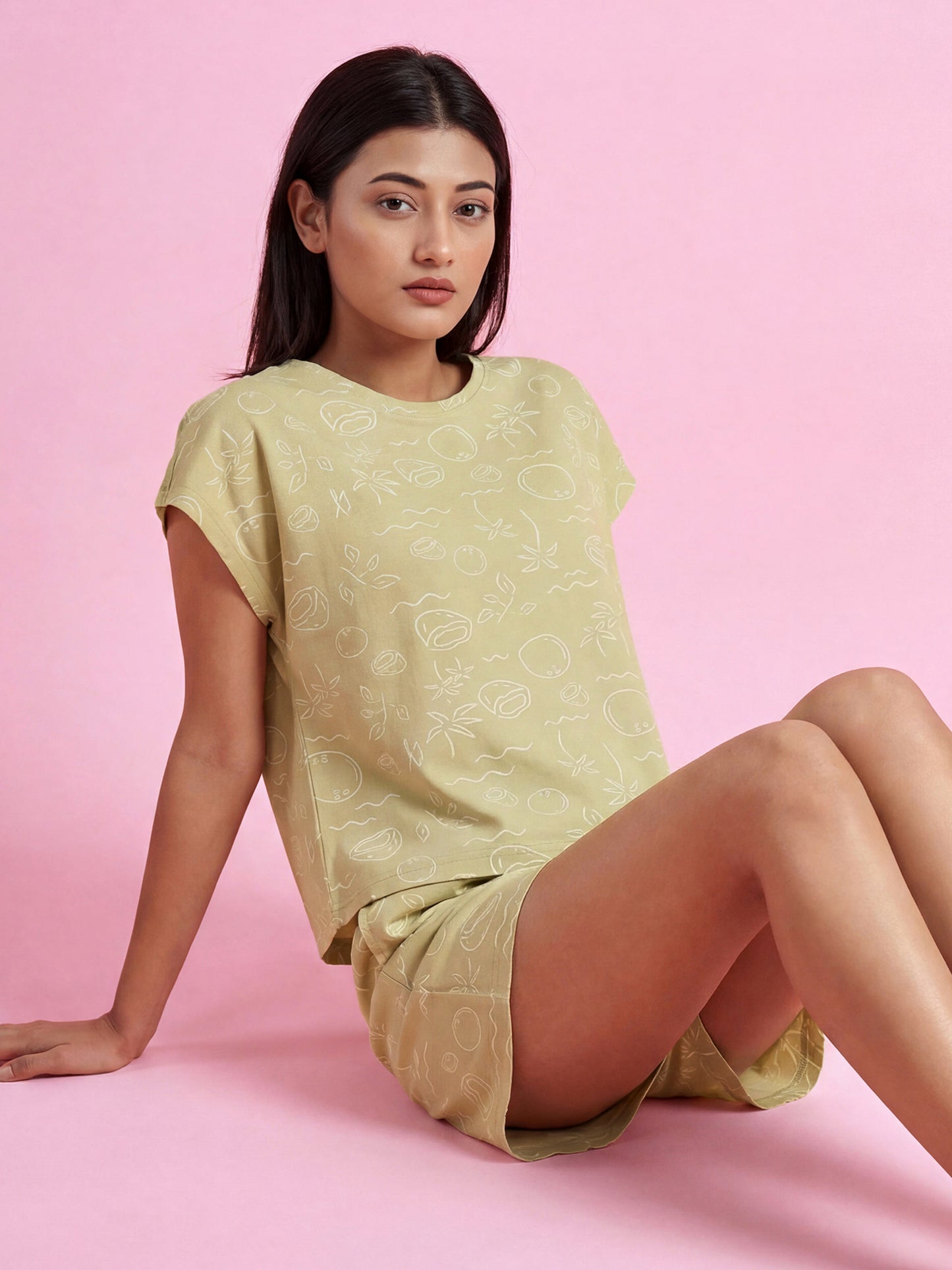 Olive Muse – Cotton Lounge Night Suit